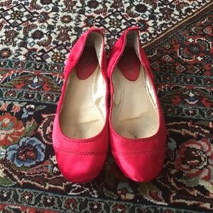 Zara satin ruby ballet flats